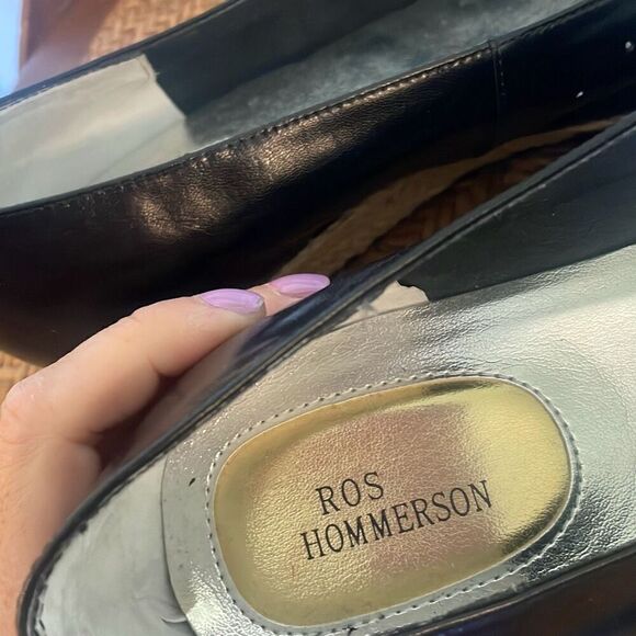 Ros Hommerson Envy black leather espadeille wedge heel 9 - Picture 10 of 13